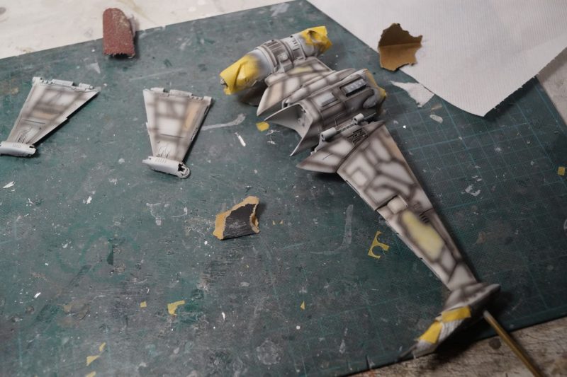 B-Wing Bandai: préombrage et pré-panelling.