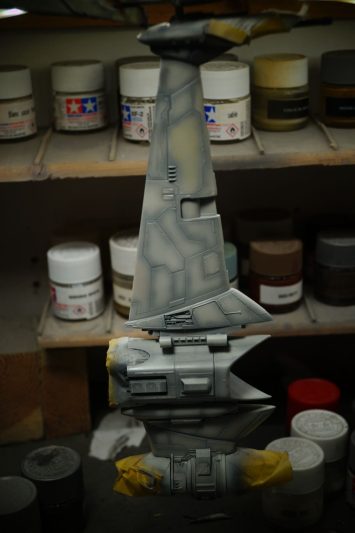 Maquette de B-Wing Bandai : réalisation d'un fondu